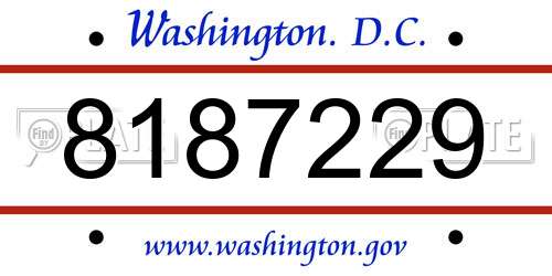 8187229 District Of Columbia License Plate