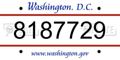 8187729 District Of Columbia License Plate
