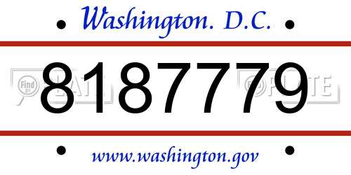 8187779 District Of Columbia License Plate