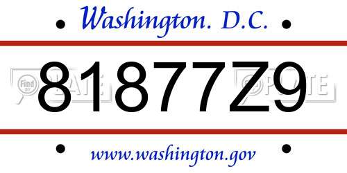81877Z9 District Of Columbia License Plate
