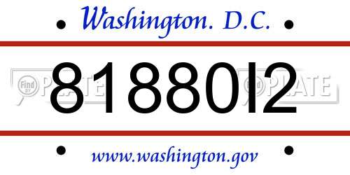 81880I2 District Of Columbia License Plate