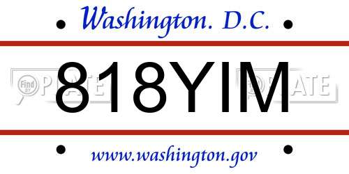 818YIM District Of Columbia License Plate