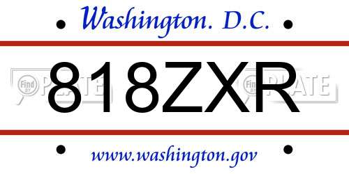 818ZXR District Of Columbia License Plate