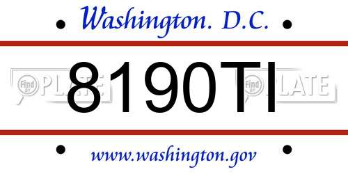 8190TI District Of Columbia License Plate