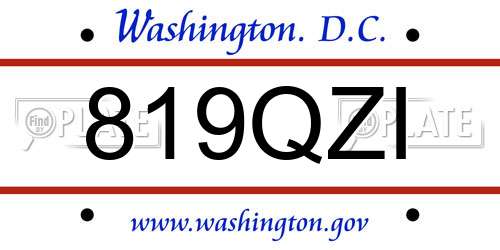 819QZI District Of Columbia License Plate