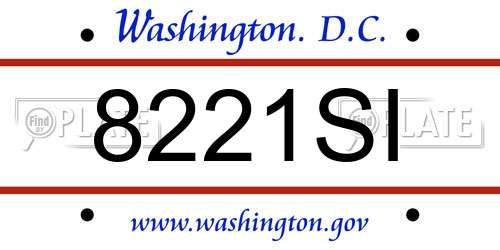 8221SI District Of Columbia License Plate