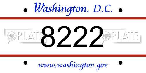 8222 District Of Columbia License Plate