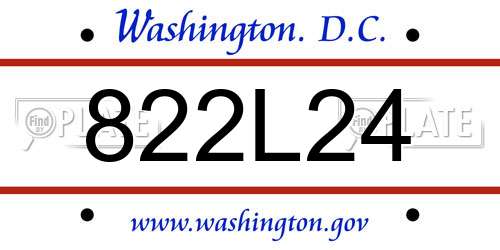 822L24 District Of Columbia License Plate