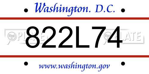 822L74 District Of Columbia License Plate