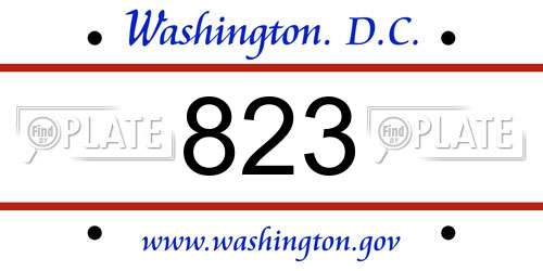 823 District Of Columbia License Plate