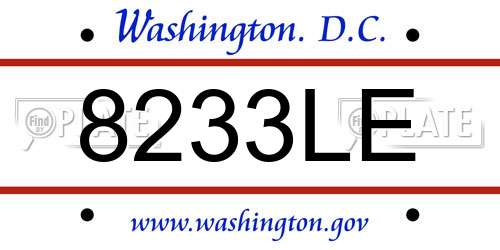 8233LE District Of Columbia License Plate
