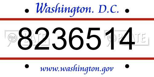 8236514 District Of Columbia License Plate