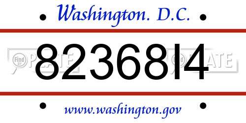 82368I4 District Of Columbia License Plate