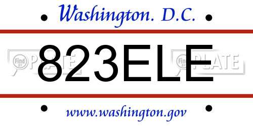 823ELE District Of Columbia License Plate