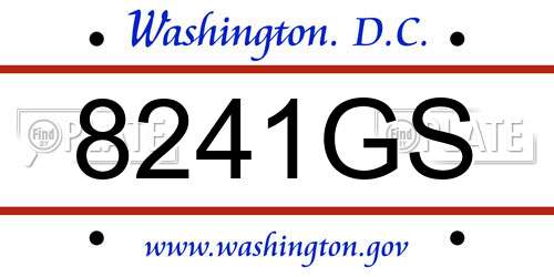 8241GS District Of Columbia License Plate