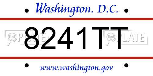 8241TT District Of Columbia License Plate