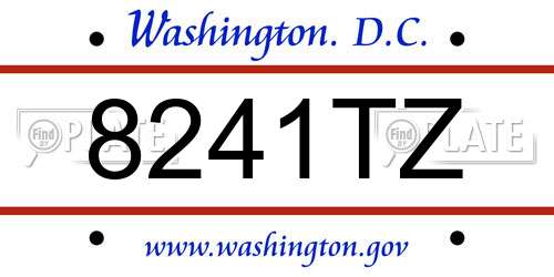 8241TZ District Of Columbia License Plate