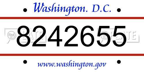 8242655 District Of Columbia License Plate