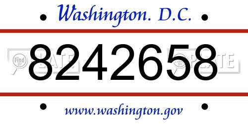 8242658 District Of Columbia License Plate