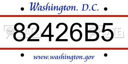 82426B5 District Of Columbia License Plate