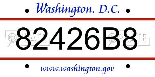 82426B8 District Of Columbia License Plate