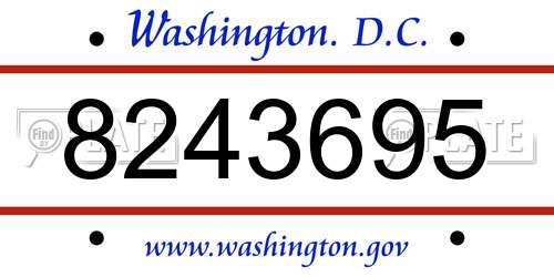 8243695 District Of Columbia License Plate