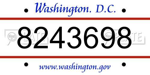 8243698 District Of Columbia License Plate