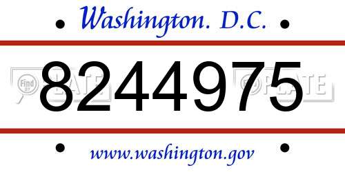 8244975 District Of Columbia License Plate