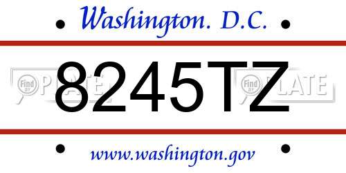8245TZ District Of Columbia License Plate