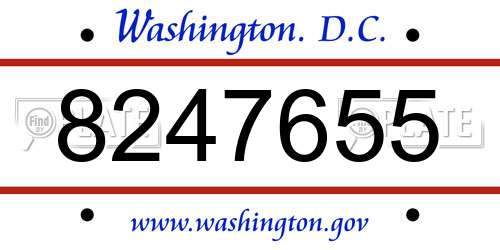 8247655 District Of Columbia License Plate
