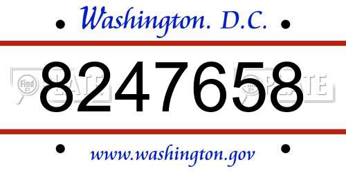 8247658 District Of Columbia License Plate