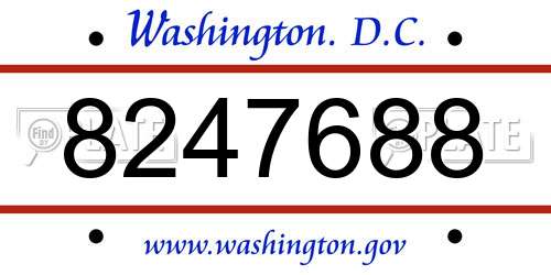 8247688 District Of Columbia License Plate
