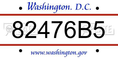 82476B5 District Of Columbia License Plate