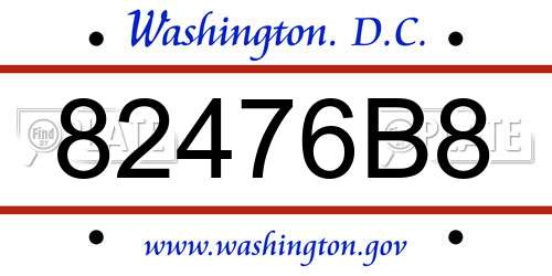 82476B8 District Of Columbia License Plate