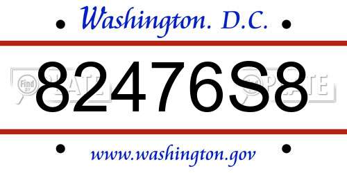 82476S8 District Of Columbia License Plate