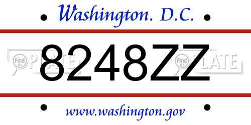 8248ZZ District Of Columbia License Plate