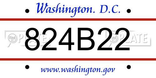 824B22 District Of Columbia License Plate