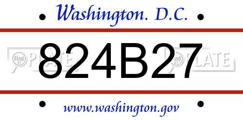 824B27 District Of Columbia License Plate