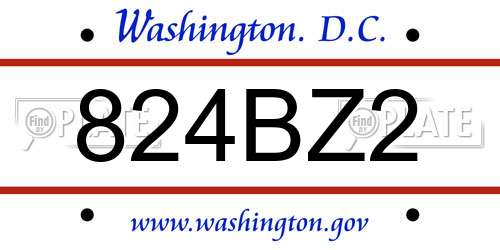 824BZ2 District Of Columbia License Plate