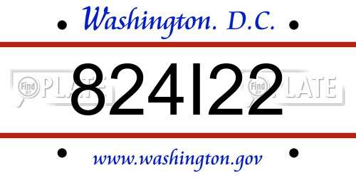824I22 District Of Columbia License Plate