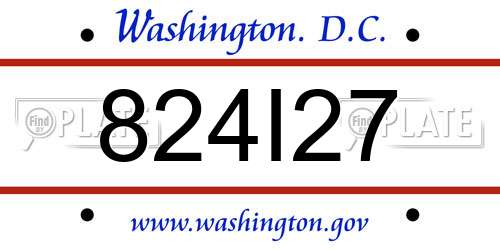 824I27 District Of Columbia License Plate