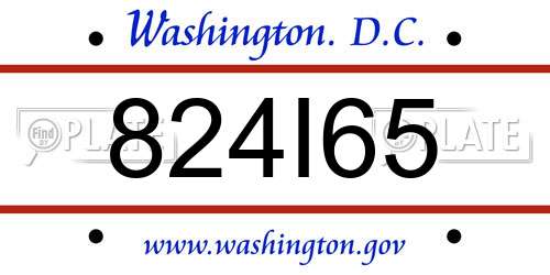 824I65 District Of Columbia License Plate
