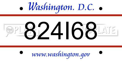 824I68 District Of Columbia License Plate