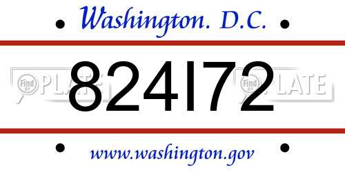 824I72 District Of Columbia License Plate