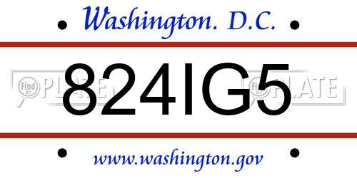 824IG5 District Of Columbia License Plate