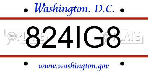 824IG8 District Of Columbia License Plate