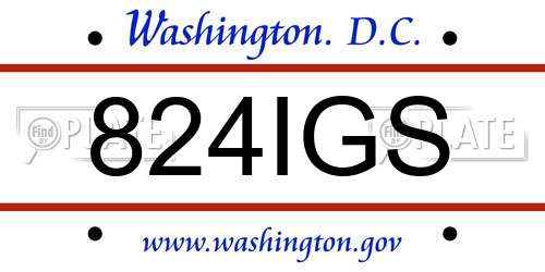 824IGS District Of Columbia License Plate