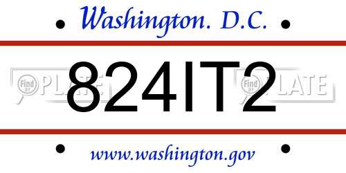 824IT2 District Of Columbia License Plate
