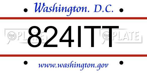 824ITT District Of Columbia License Plate