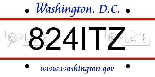 824ITZ District Of Columbia License Plate